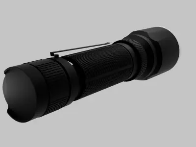 High Poly Tactical Flashlight Realistic 3D Model 3D model