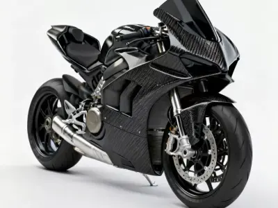 Realistic Carbon Superbike 3D Model Low-poly 3D model