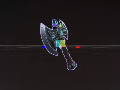 Stylized Fantasy Battle Axe high Poly PBR Game Asset 3D model