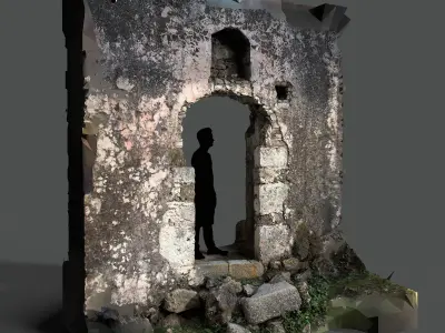Abandoned House Ruined Part Scan - Chapel Entrance 02 3D model