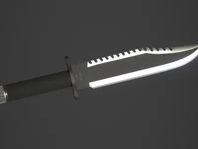 Big Black Knife Low-poly 3D model