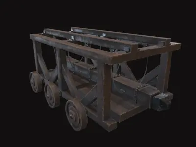 Medieval Battering Ram V02 Old Low-poly 3D model