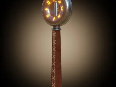 Sword with runes PBR 3D model