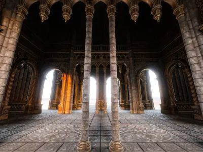 GOTHIC MODULAR BUILDING 9 Low-poly 3D model