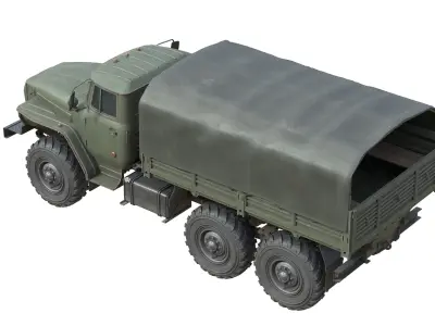Ural 4320 Military Truck Low-poly 3D model