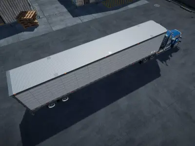 Truck with van trailer unity asset Low-poly 3D model