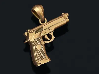 Gun pendant 3D print model