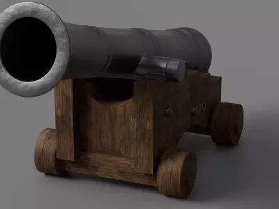 Antique Naval Cannon - High Poly PBR 3D Model 3D model