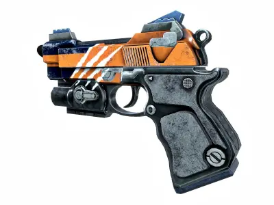 Stylized Gun Low-poly 3D model order