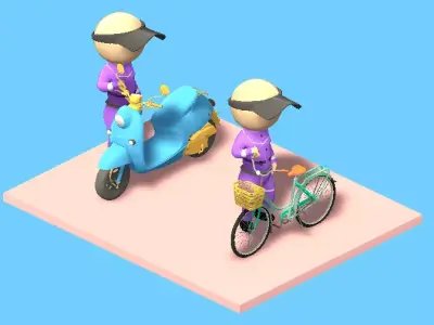Lowpoly Stickman Carrier 2 Model  Not include Vehicle  Low-poly 3D model
