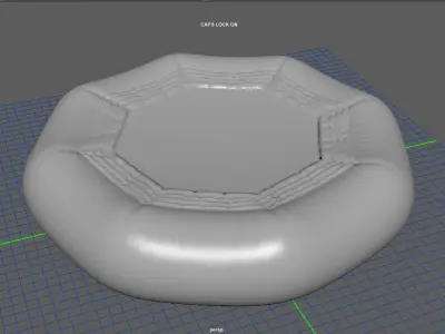Modular inflatable water park TRAMPOLINE Low-poly 3D model