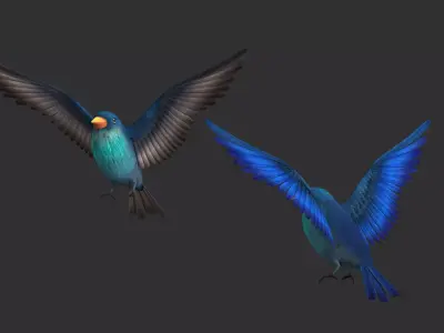cartoon bird  3D model