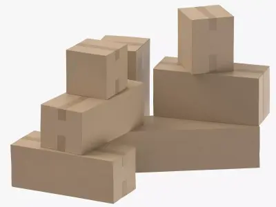 Cardboard Boxes 3D model