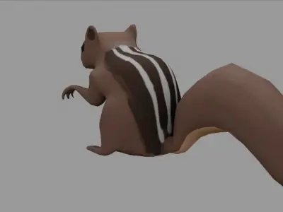 Squirrel - Low Poly bat Low-poly 3D model