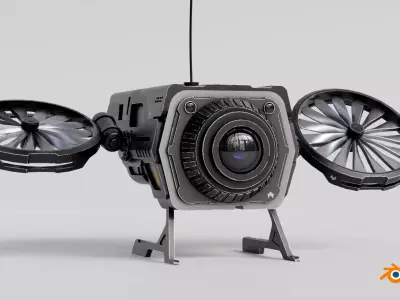 Sci Fi Military Robot Drone Concept 3D model