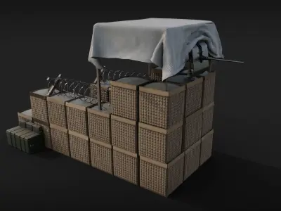 Military Sructure post Low-poly 3D model