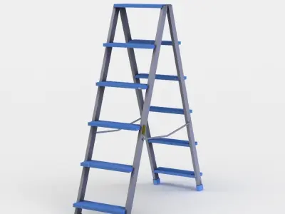 Folding ladder Low-poly 3D model