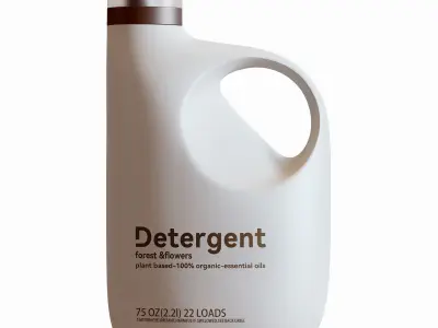 Minimalist Family of Bottles for Laundry Detergent 3D model