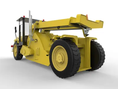Crane two bulldozers 3D model