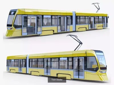 Pesa Link and Stadler tram 3D Model Pack