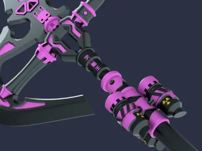 Cyberpunk Cosplay Axe 3D Model Stl 3D print model