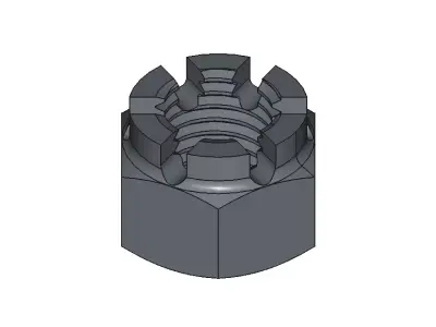 M20 Castle Nut 3D model