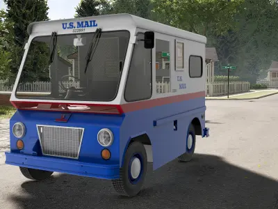 US Mail Truck Studebaker ZIP Van 3D model