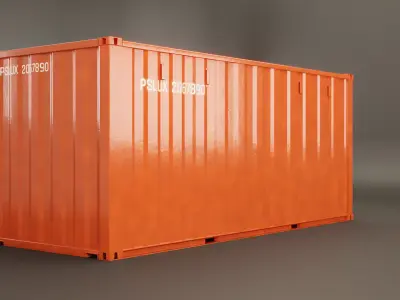 Intermodal Shipping Container 20-foot-long Low-poly 3D model