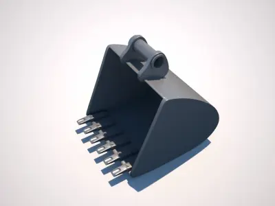 Excavator Bucket Digger Claw Low-poly 3D model