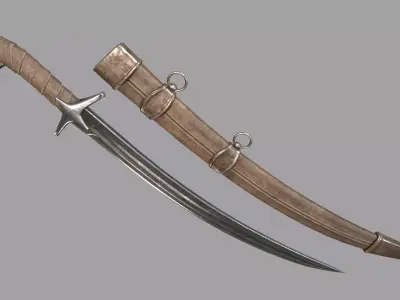 Pirate Saber Low-poly 3D model