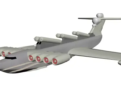 The Lun-class ekranoplan  3D model