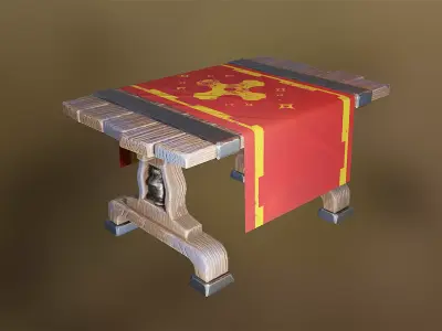 Stylized Warrior Table Low-poly 3D model