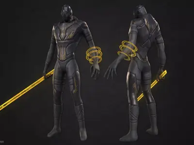 Sci fi character Low-poly 3D model