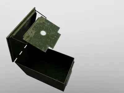Realistic Milspec Ammo Can with four texture variants Low-poly 3D model