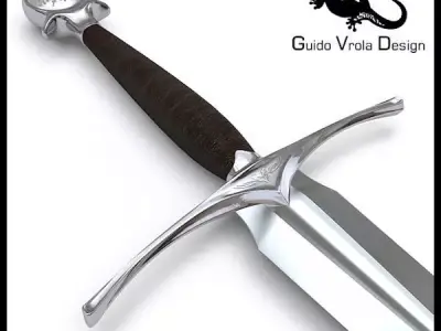 Medieval sword 3D model shop