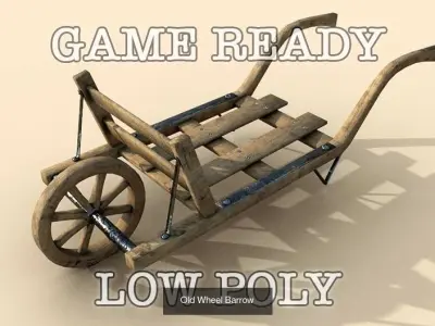 Low Poly PBR Wheel Barrows 3D Model Pack