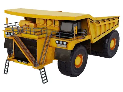 Dump Truck Construction Vehicle  Low-poly 3D model