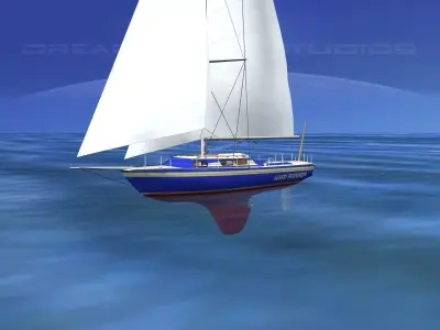 30 Foot Sailboat V10 3D model