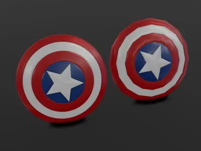 Captain America Shield - Blender Low-poly 3D model