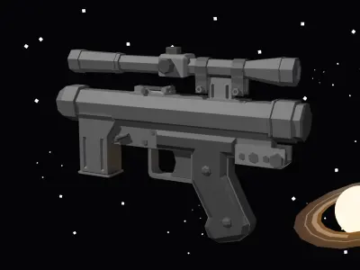 SE-14 Low-poly stylized futuristic blaster weapon Low-poly 3D model