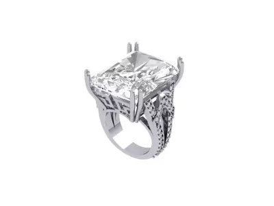 Emerald Radiant Ring 3D print model 6
