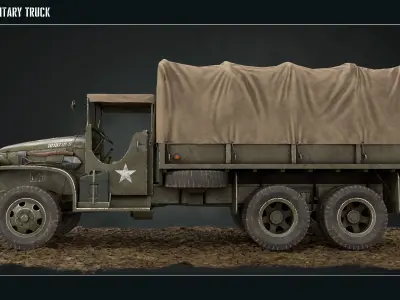 Military Truck gmc 353 World War 2 US truck  Low-poly 3D model