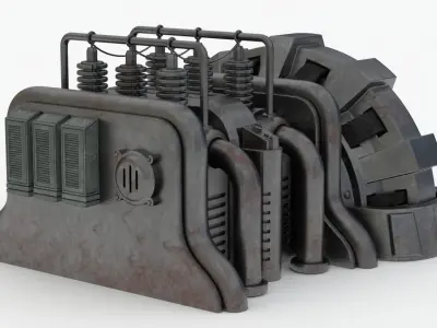 Industrial Transformers 4K Textures Low-poly 3D model