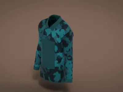 Military Outfit - T-shirt Low-poly 3D model 9
