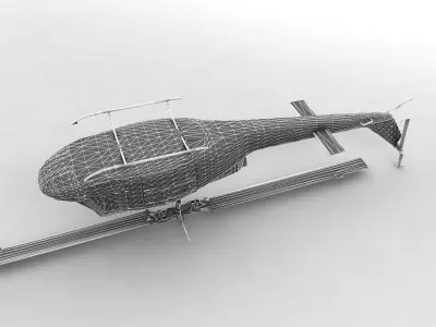  Bell Huey II Helicopter Low-poly 3D model