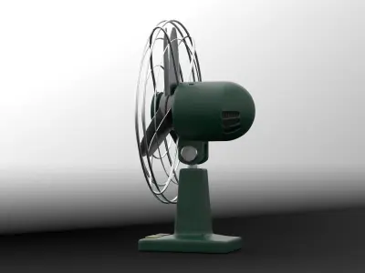 Industrial  Fan - Rigged - Futuristic - Retro Low-poly 3D model