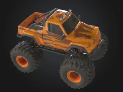 monster truck Low-poly 3D model