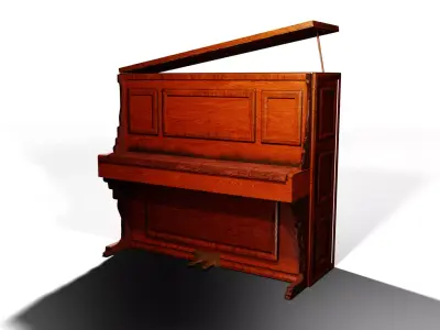 Realistic Low-Poly Upright Piano Game ready Asset Low-poly 3D model