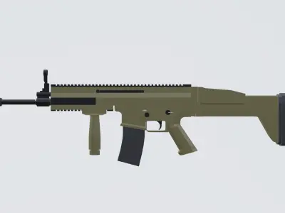 SCAR H low poly automatic rifle Low-poly 3D model