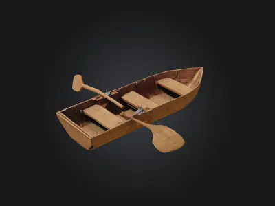 Rowboat Tranquility  Drift into Calm Waters 3D model